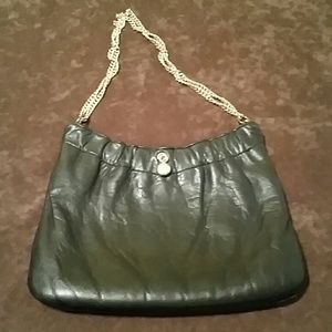 Vintage Ande Black Leather Hinged Bag